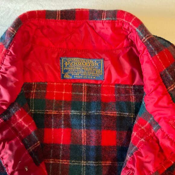 VIntage Pendelton Mens Shirt Jacket Wool Tartan Medium - Picture 4 of 15